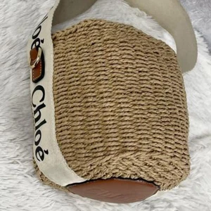 Auth Chloe WOODY Shoulder Bag Leather 2WAY Basket Brown - Picture 1 of 10