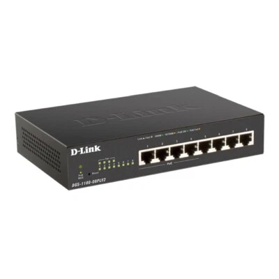 D-Link DGS-1100-08PLV2 8-Port Gigabit Smart Managed PoE Switch With 4xPoE Ports - Image 1 of 3