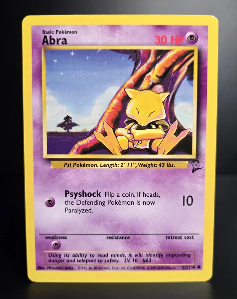 Pokémon TCG - ABRA - 65/130 - Unlimited - WOTC - Base Set 2 (2000) - NM+ - Image 1 of 1