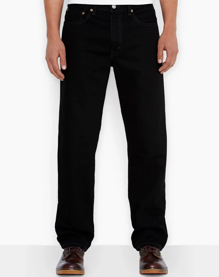 Levi's 550 Red Tab Relaxed Fit Black Jeans Mens 42 X 30