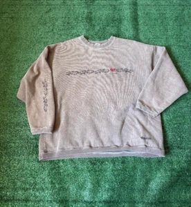 Vintage Crazy Shirt Chocolate Dyed Cute Graphic Sweatshirt Crewneck Pullover L - Picture 1 of 6