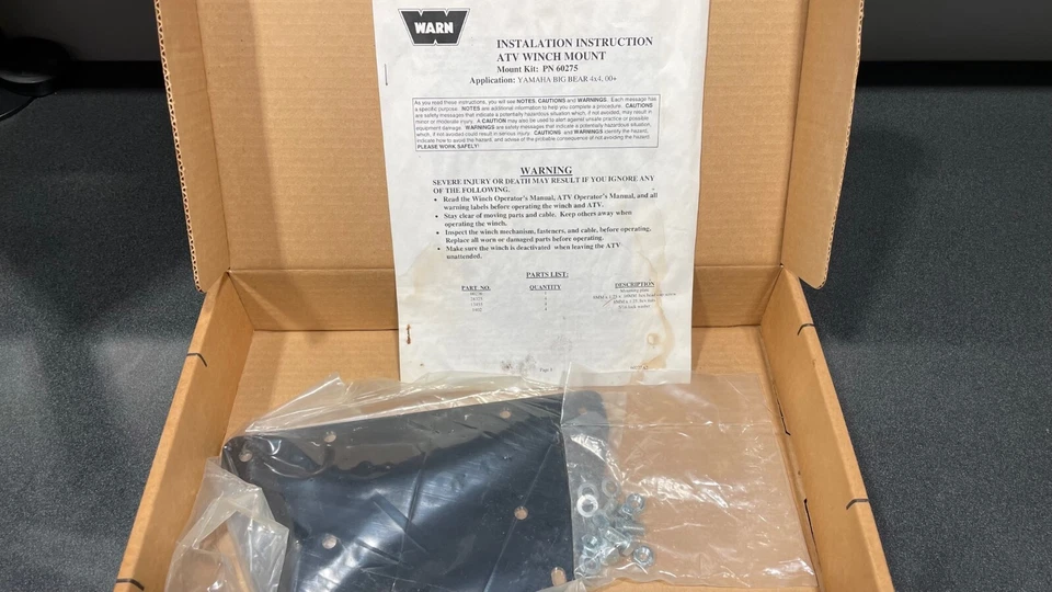 Yamaha Big Bear 400 2000-08 montaje de cabrestante de advertencia, ABA5FU694001 Foto 1 de 1