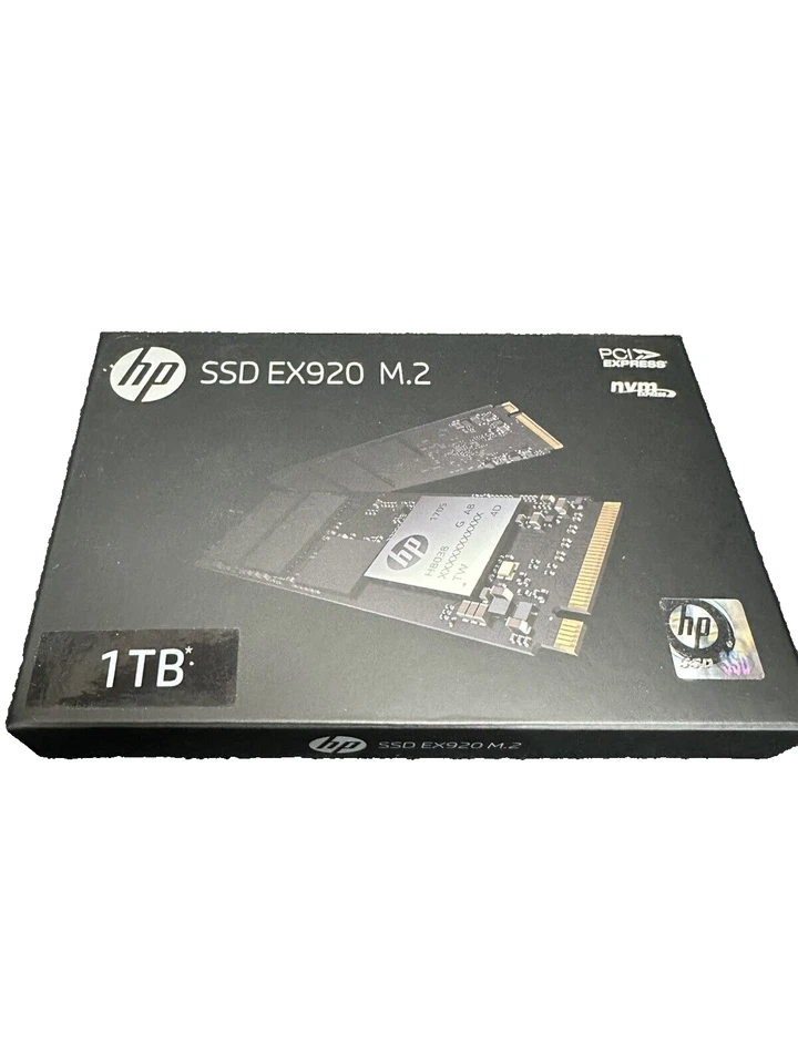 HP SSD EX920 M.2 SSD 1TB PCIe 3.0 Gen 3 x4 NVMe 1.3 3D TLC NAND 2YY47AA#ABC - Image 1 of 1
