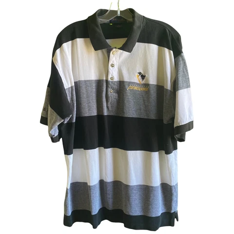 Pittsburgh Penguins XL Antigua Vintage 90's Golf Shirt Polo Embroidered Logo Vtg Cover
