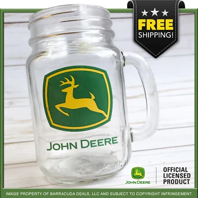 Taza taza tarro de vidrio John Deere Trademark Mason - Producto con licencia oficial Foto 1 de 4