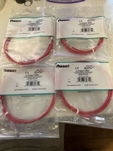 Lot of 4- Panduit UTP28SP1MRD Cat.6 UTP Patch Network Cable RED - Picture 1 of 4