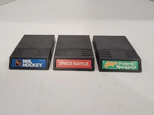 Lot of 3 Intellivison IMAGIC ~ LV Poker & Blackjack, NHL Hockey, & Space Battle - Picture 1 of 11