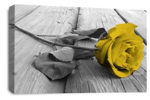 Floral Wall Art Mustard Living Room Bedroom Framed Canvas Picture Ready to Hang - Picture 1 of 6