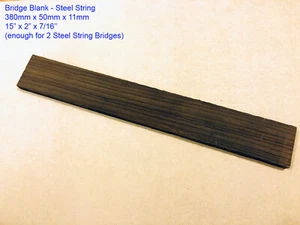 Luthier - Puente de palo de rosa indio en blanco - Cuerda 380x50x11mm (ver descripción) - Imagen 1 de 2