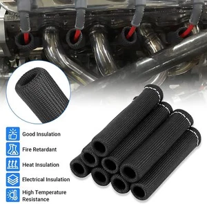 8Pcs 2500° Spark Plug Boot Protector Cover for SBC BBC 350 454 15.5cm UNIVERSAL - Picture 1 of 12