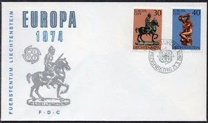 EUROPA CEPT 1974 - LIECHTENSTEIN - SCULPTURE - ART - FDC - Picture 1 of 2