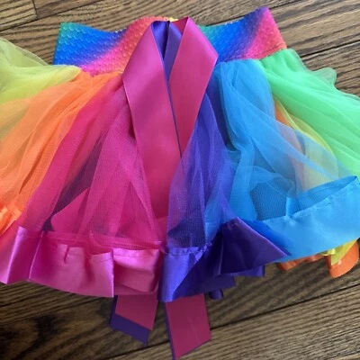 Little Girls Rainbow Tutu - 荷叶边层叠连衣裙 — 第 1/3 张图片