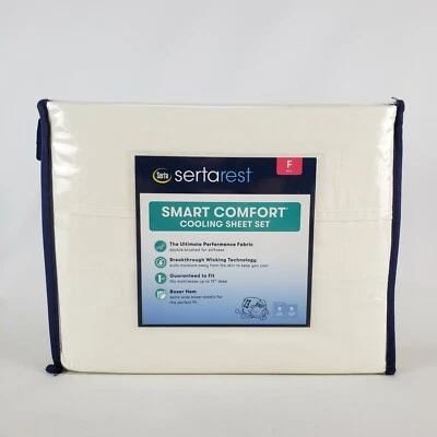 Juego de sábanas de enfriamiento Sertarest Serta Smart Comfort color crema completo nuevo  Foto 1 de 3