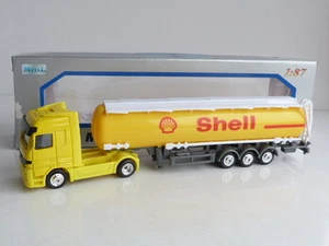 WELLY CAMION MERCEDES BENZ ACTROS ET SA REMORQUE SHELL 1/87 EME - Foto 1 di 1
