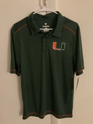 Camisa polo de golf Fanatics para hombre talla mediana University of Miami Hurricanes nueva con etiquetas Foto 1 de 4