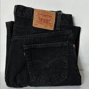 Levi’s 550 Relaxed Fit W33 L34 Black Button Zip Front Boot Leg Jeans Relaxed Fit - Picture 1 of 7