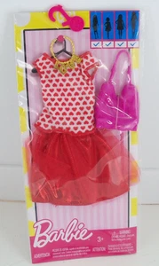 NEW! Barbie Fashion Fit Dress-Red Hearts (DTW61) Fits all Body Types NOC - Picture 1 of 3
