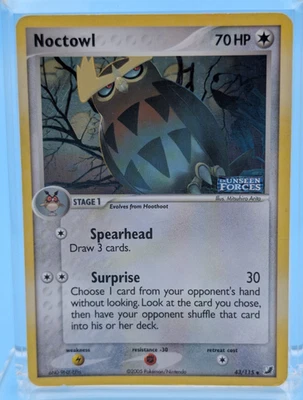Noctowl 43/115 Reverse Holo - Uncommon - Pokemon EX Unseen Forces - HP - See Vid - Image 1 of 3