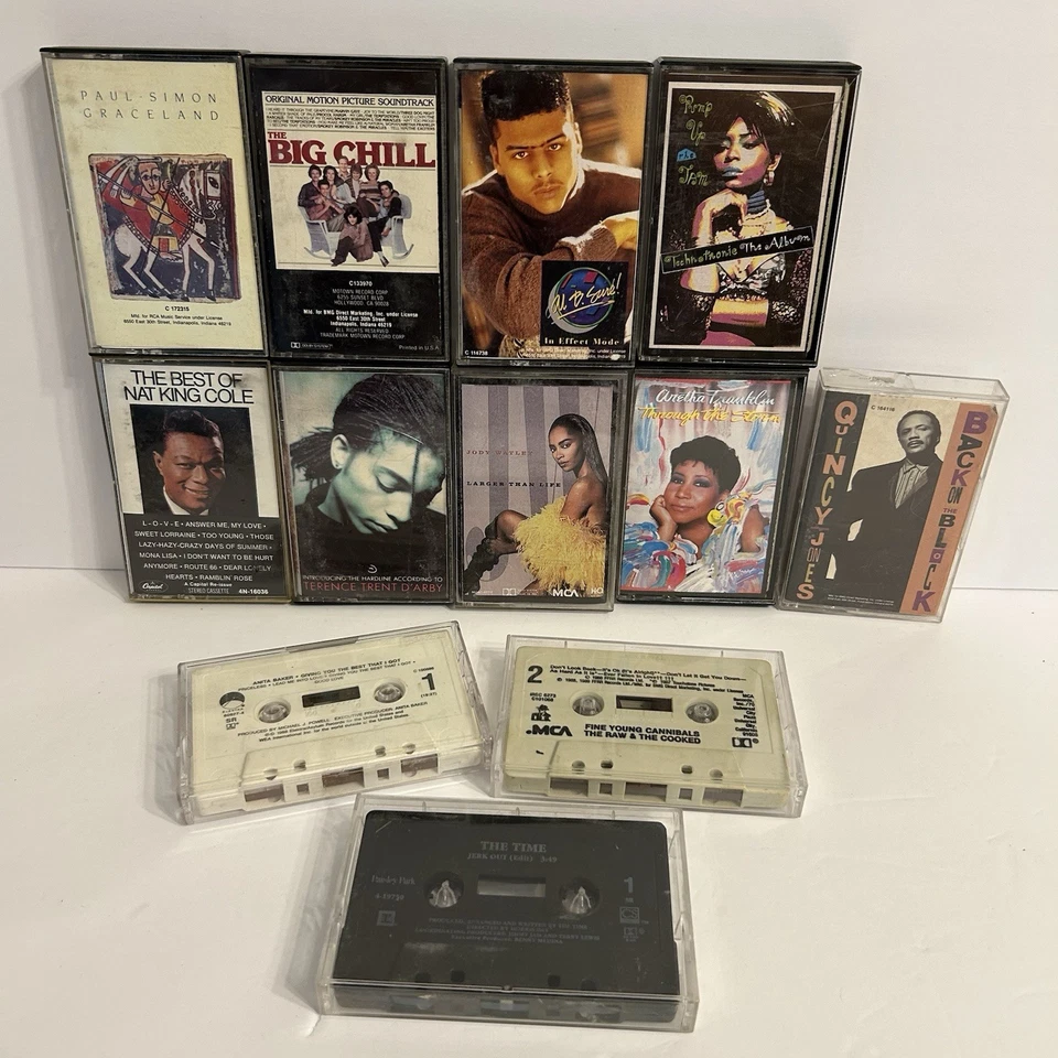 Vintage 80s-90s Cassette Tape Lot Pop, Soul, R&B, Mixed Lot of 12 - Image 1 of 4