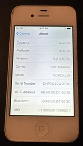 Apple iPhone 4s Bianco (GSM+CDMA) A1387 (ATT) 32GB Usato in ottime condizioni 9.2 - Foto 1 di 3