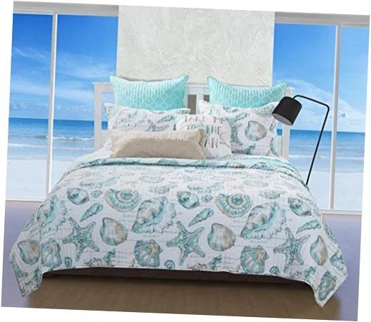 Barefoot Bungalow Cruz Coastal Quilt Set Full/queen Multicolor
