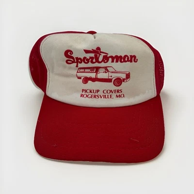 复古运动员皮卡盖卡车司机帽网眼平沿帽 Rogersville MO — 第 1/4 张图片