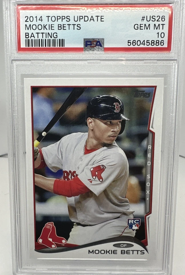 Actualización Topps 2014 Mookie Betts US-26 GEM MT RC Dodgers Medias Rojas 🔥PSA10🔥 Novato Foto 1 de 4