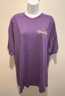 BLESSED GIRL Womens XLARGE T Shirt SS "Bless The Lord" PURPLE Cotton Blend NWT - Image 1 of 4