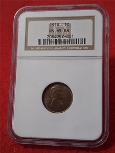 1910  LINCOLN WHEAT BACK CENT NGC MS 65 BN                            #DRF-31 - Picture 1 of 4