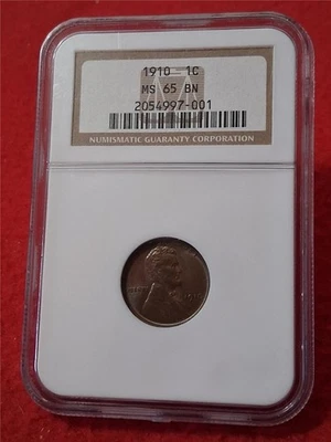 1910  LINCOLN WHEAT BACK CENT NGC MS 65 BN                            #DRF-31 - Image 1 of 4