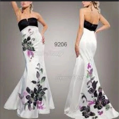 Nuevo con etiquetas Vestido de Baile Tony Bowls 6 Sirena RARO Adornado Floral Desfile Baile de graduación Foto 1 de 4
