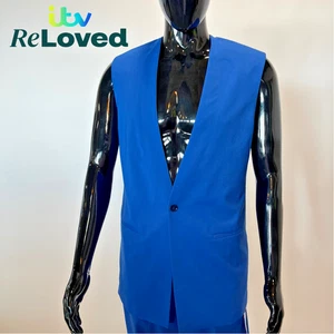 DANCING ON ICE: men's blue waistcoat & trouser suit, W34" - preloved by ITV - Picture 1 of 22