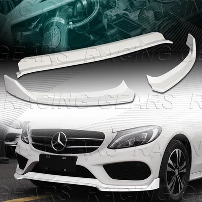 KIT DE CARROCERÍA DELANTERA PINTADA BLANCA 3 PIEZAS PARACHOQUES LABIO AJUSTE 15-18 MERCEDES-BENZ CLASE C W205 Foto 1 de 4