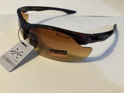 X Loop HD Sunglasses 8XHD330303 Amber Brown Lens 3303 Gloss Transparent Brown - Image 1 of 4