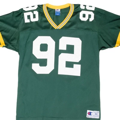 CAMISETA CAMPEONA VINTAGE DE LOS GREEN BAY PACKERS BLANCA #92 DE LA NFL AÑOS 90 TALLA 44 Foto 1 de 4