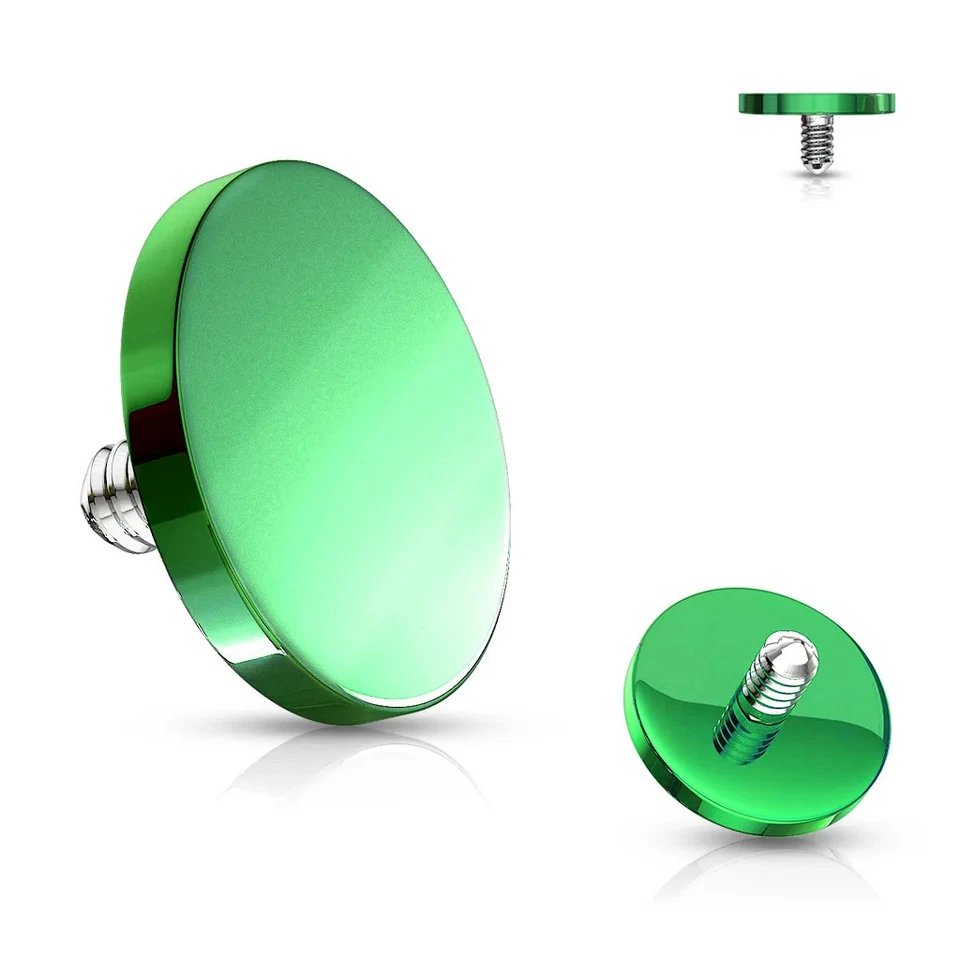 Piercing microdermal disque plat titanium vert - Immagine 1 di 1