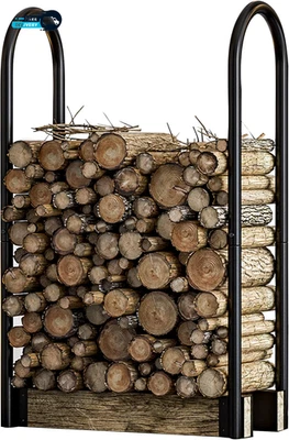 Kit de soporte ajustable para estante de leña, soporte de almacenamiento de madera para chimenea Foto 1 de 4