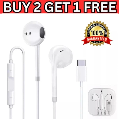 Type C Earphone wired Samsung Galaxy S23 S22 Ultra S21 USB C Headphones Earbuds - Image 1 of 4