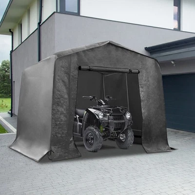 Cochera cobertizo de almacenamiento exterior para motocicleta con puerta enrollable cochera para motocicleta Foto 1 de 4