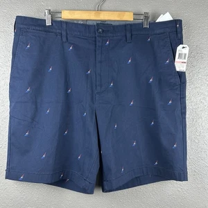 NWT NAUTICA Men’s Size 40 Classic Chino Deck Shorts Sailboat Nautical Blue 8.5” - Picture 1 of 18