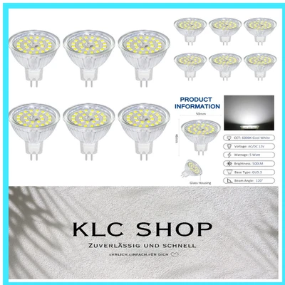 12V MR16 LED GU5.3 | 5W Kaltweiß 6000K | 120° Abstrahlwinkel - Bild 1 von 4