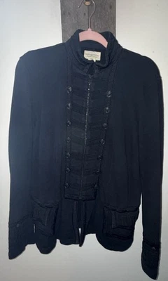 Chaqueta Militar Denim & Supply Ralph Lauren Mujer Grande Negra Peplum Cremallera XL  Foto 1 de 4