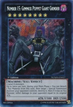 YuGiOh Number 15: Gimmick Puppet Giant Grinder NUMH-EN027 Secret Rare Englisch - Bild 1 von 2