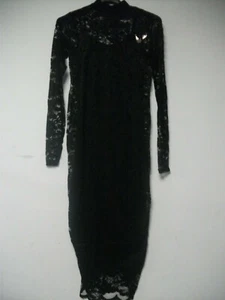 Missguided Maternity High Neck Lace Bodycon Dress Black UK 10 JS002 HH 09 - Picture 1 of 5