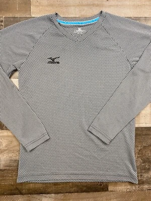 Camisa Mizuno para mujer lanzamiento rápido manga larga capa base cuello en V logotipo talla S pequeña gris Foto 1 de 4