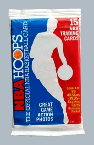 1989-90 NBA Hoops Unopened Pack Michael Jordan All Star Basketball Card On Top - Picture 1 of 8