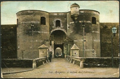 Angers France 1919 Chateau Castle AEF Soldier Postcard to Hudson USA - Image 1 of 2