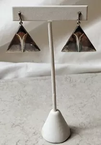 Pendientes colgantes triangulares de plata de ley 925 con diseño MCM, con hermosa pátina - Imagen 1 de 4