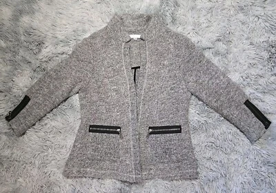 Cárdigan abierto para mujer Drew mezcla de lana de cordero suéter chaqueta talla pequeña gris Foto 1 de 4