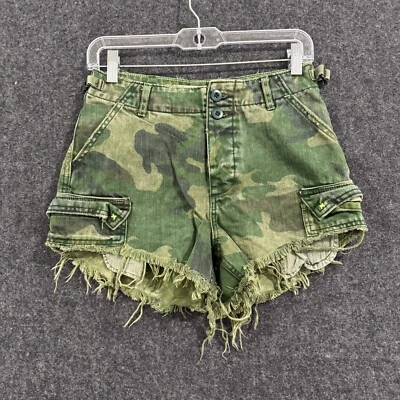 Pantalones Cortos We The Free Commander Para Mujer 0 Bolsillos Camuflados Verdes Carga Foto 1 de 4